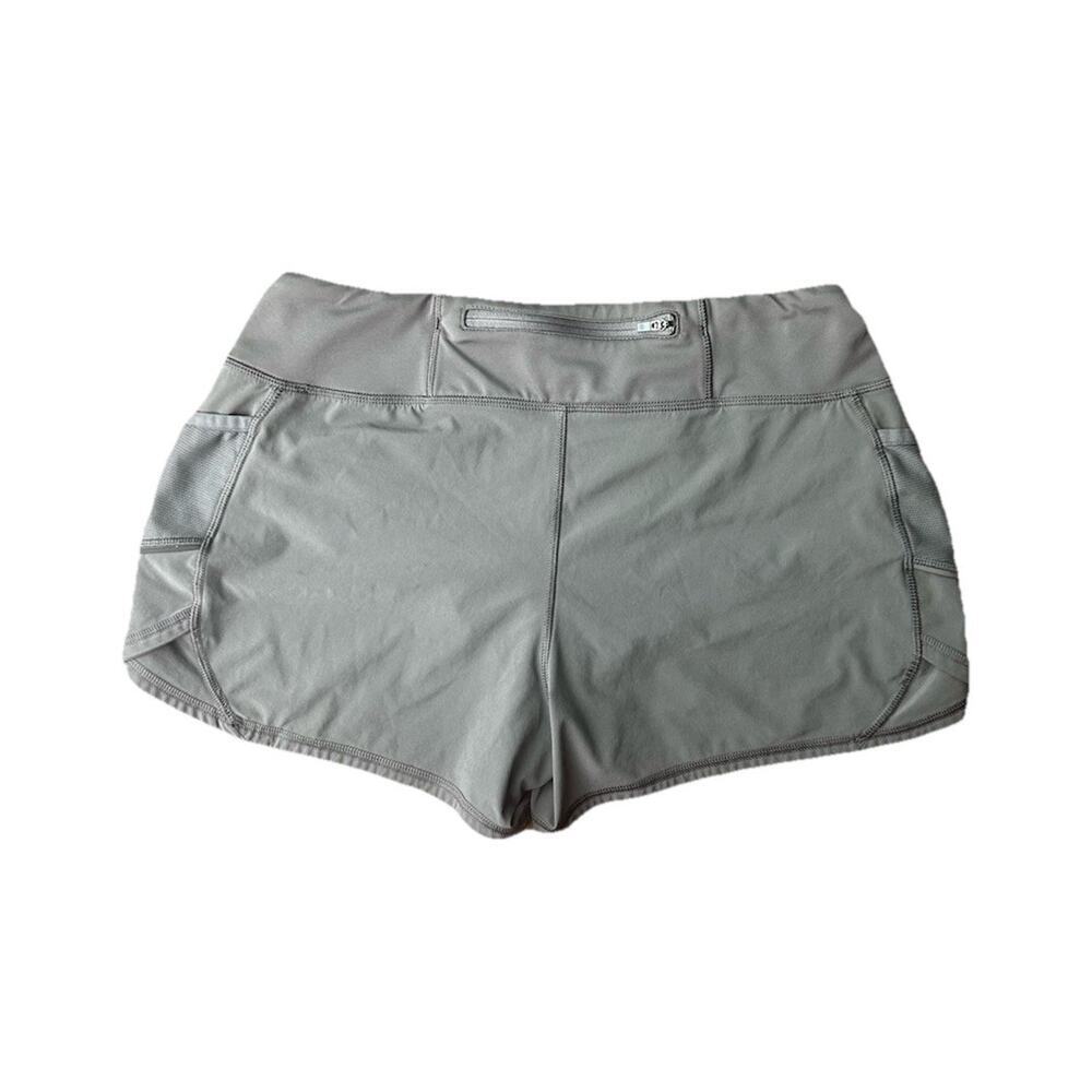 Athleta Women’s Ready Set Go Gray Running Shorts Size M Zippered Pocket - Picture 4 of 8